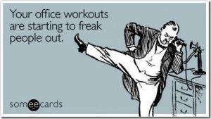 office workout funny card